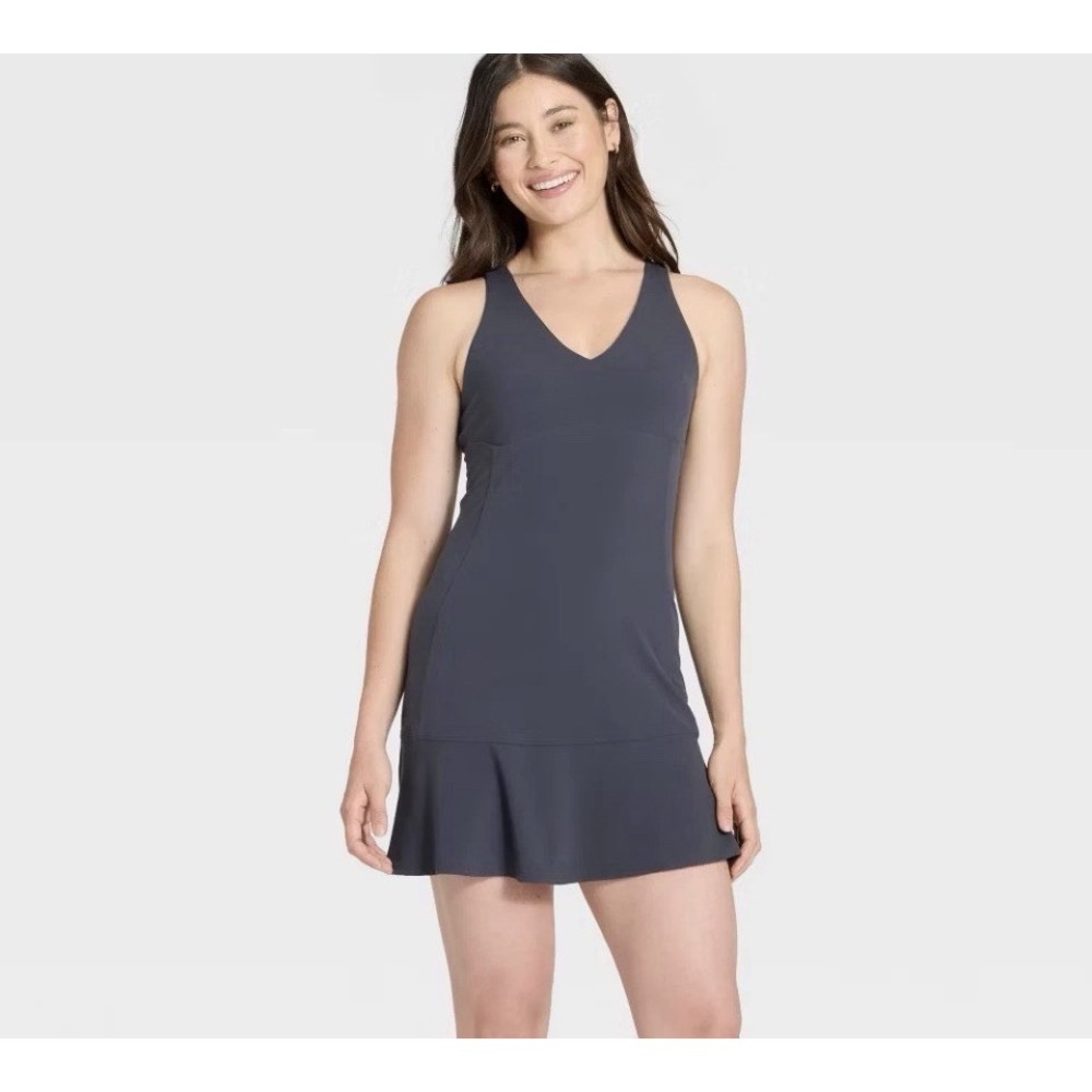 All In Motion Women's Size S Everyday Soft Ruffle Dress Sleeveless Side Pockets